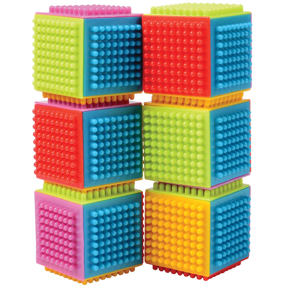 24-Piece Bristle Cubes Building Set | Interlocking 2" Soft Blocks