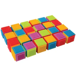 24-Piece Bristle Cubes Building Set | Interlocking 2" Soft Blocks