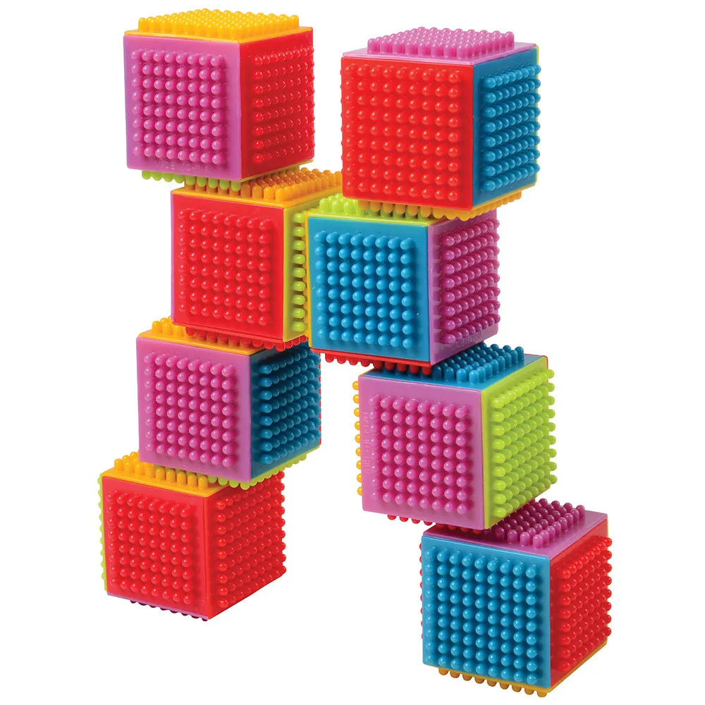 24-Piece Bristle Cubes Building Set | Interlocking 2" Soft Blocks