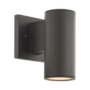7 In. 1 Light Outdoor Cylinder LED Wall Sconce Bronze Finish