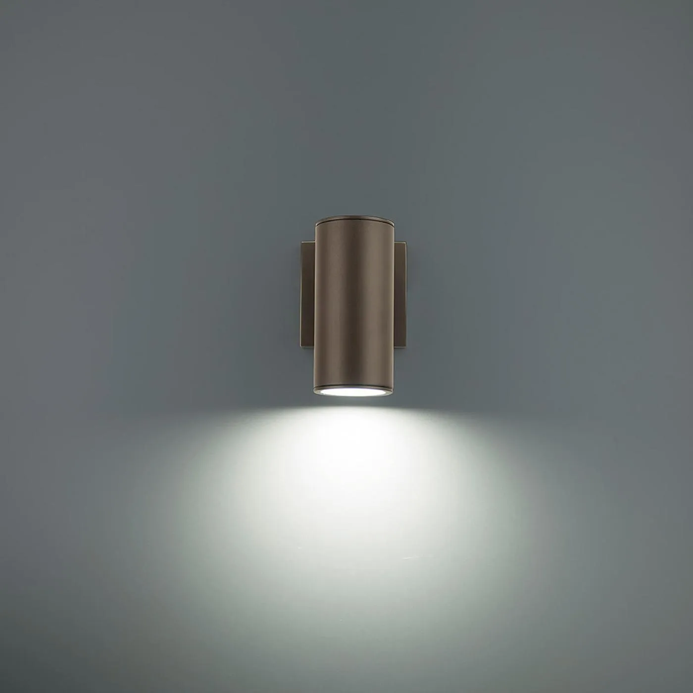 7 In. 1 Light Outdoor Cylinder LED Wall Sconce Bronze Finish