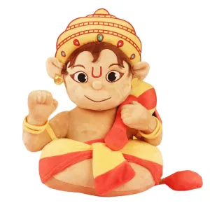 Aurbo Mantra Chanting Baby Lord Hanuman| Cute Musical Plush Toy | Gift for Boys, Girls, Infants, Toddlers, Babies - Kids Educational Learning (Medium, 14 Inches)