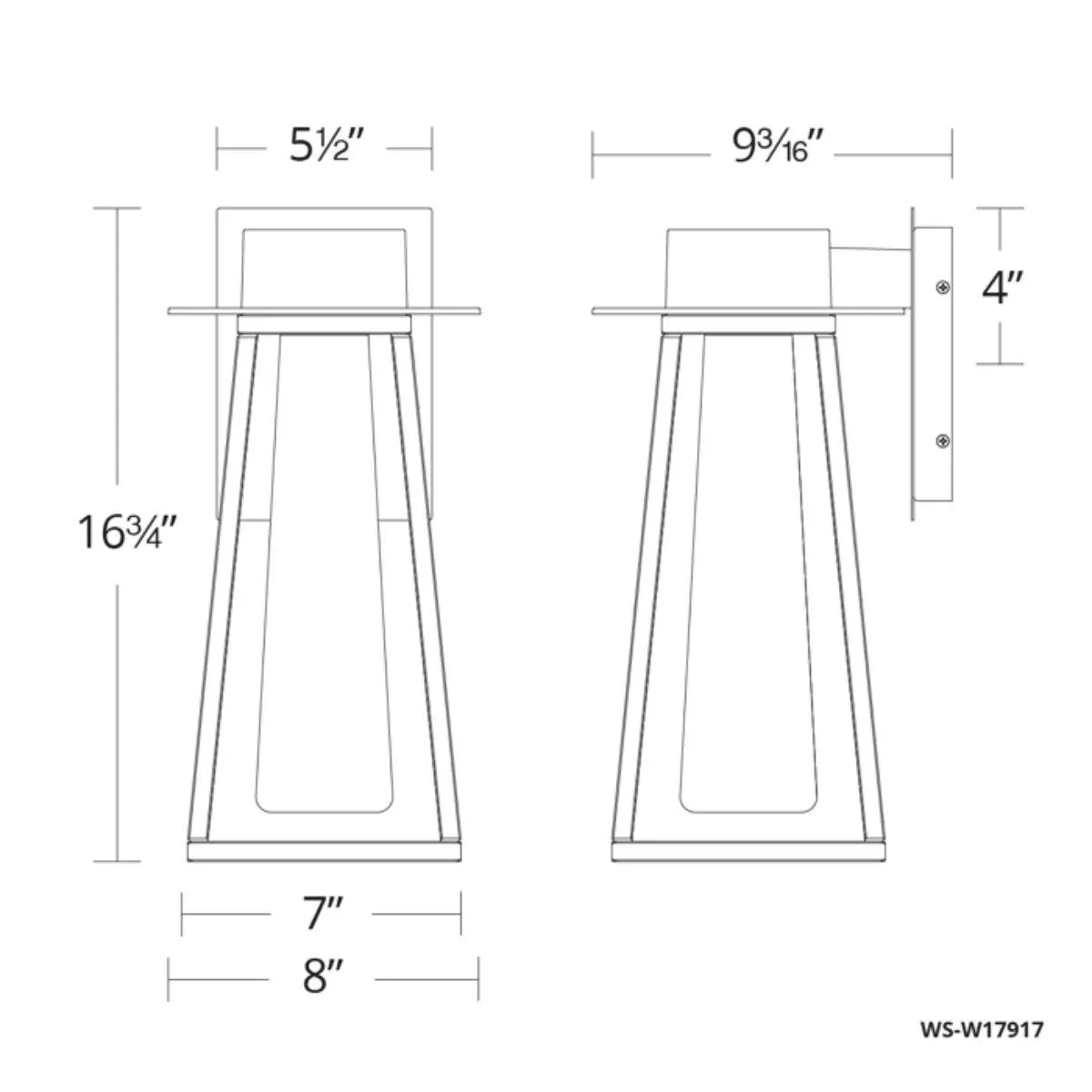 Avant Garde 17 In. LED Outdoor Wall Light Black Finish