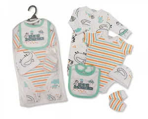 Baby Boys 5 pcs Gift Set - the Adventure Begins (NB To 6 Months) (Pack Of 6) Gp-25-1074