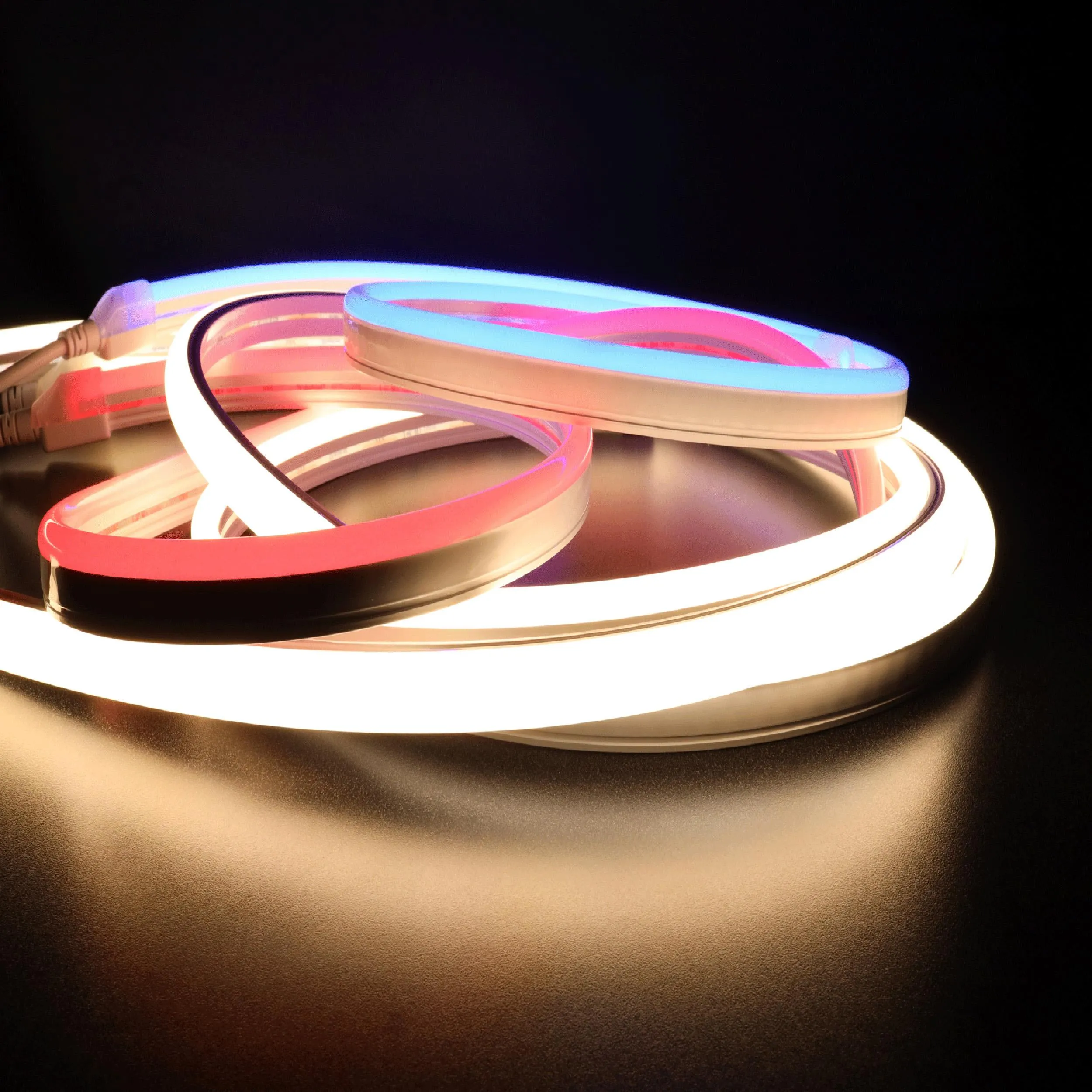 BLAZE RGB Color Changing LED Neon Strip Light, 65 feet Reel, 24V, Side Bending