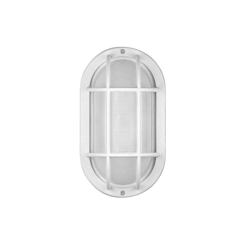Bulkhead Outdoor LED Wall Light Aluminum Bezel & Ribbed Glass Lens Light Fixture (6-Pack)