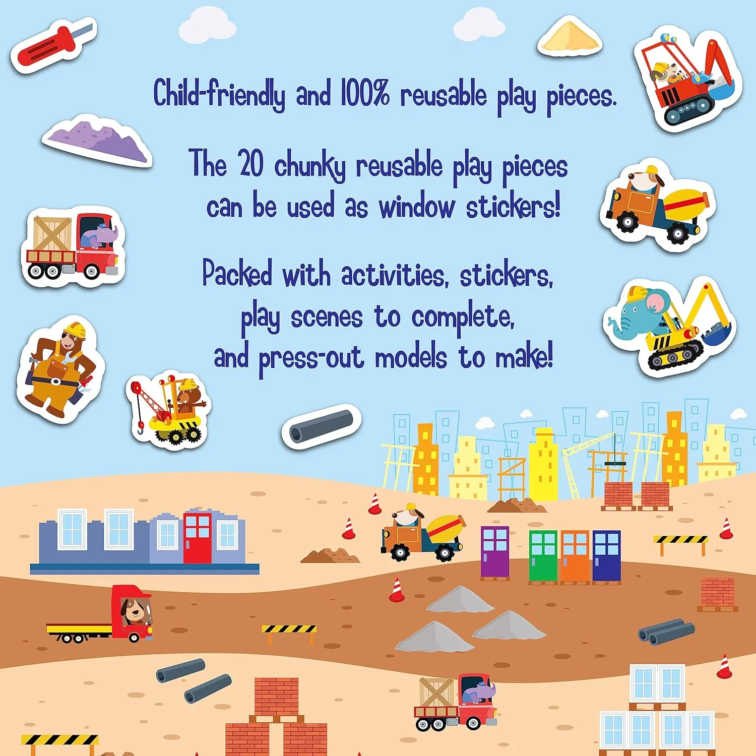 Busy Play Construction Site Theme Sticker Activity Book