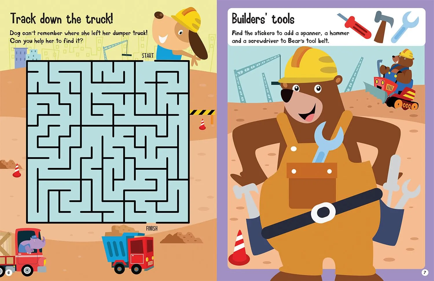 Busy Play Construction Site Theme Sticker Activity Book