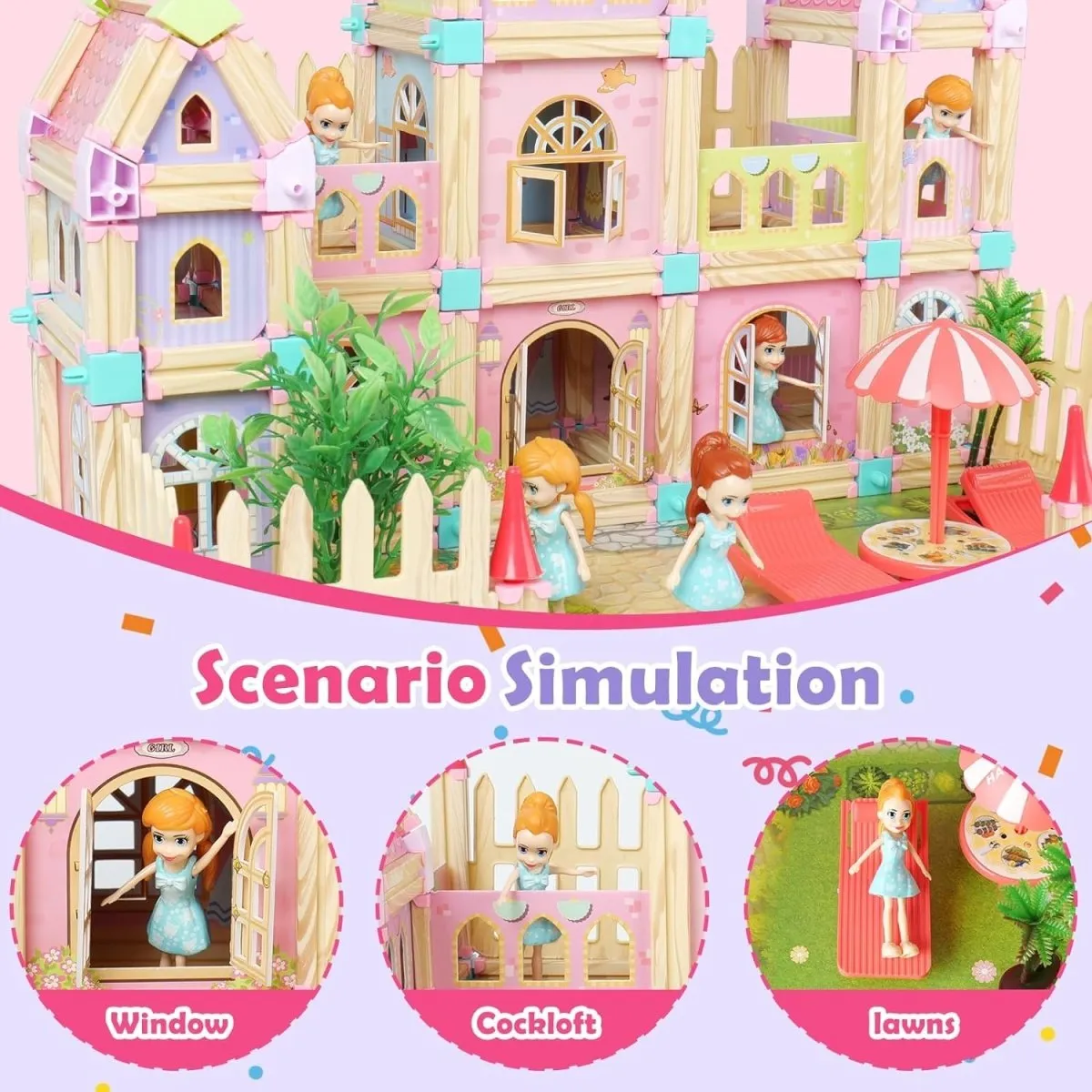 Colorful Creative Princess Castle Set