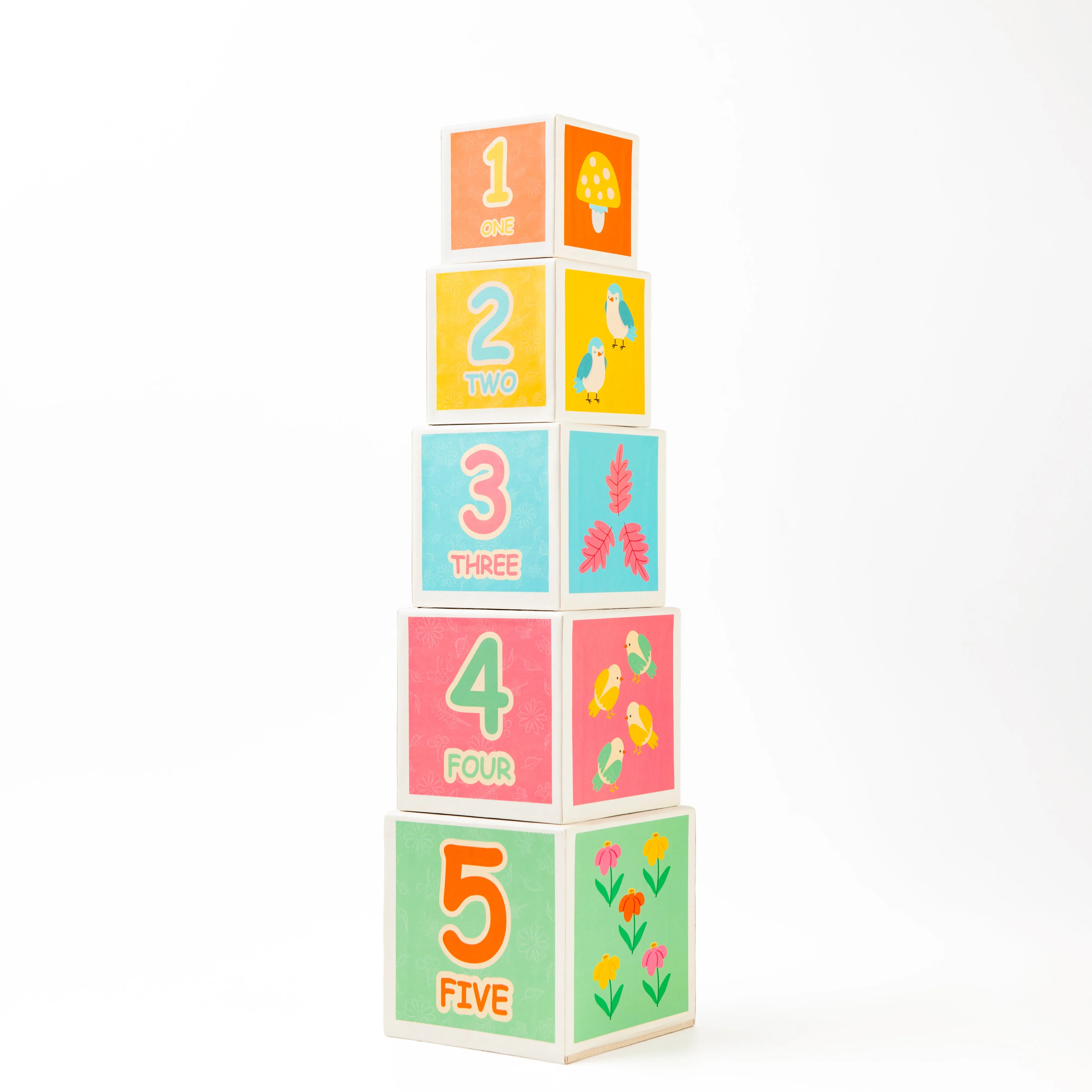 Cots and Cuddles Nature Birds Theme 5 Layer Stacking Cube for Kids Age 1 