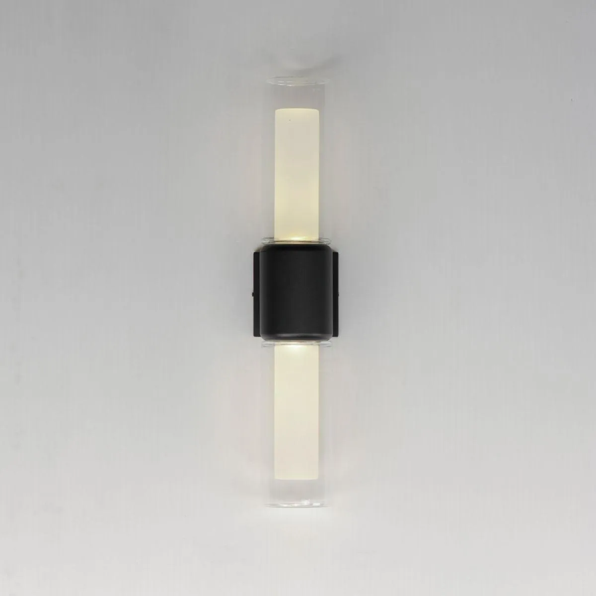 Dram 23 in. 2 Lights LED Outdoor Wall Sconce Black Finish