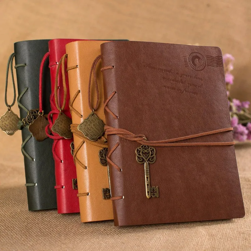 Enchanting European Retro Travel Diary: Leather-Bound Kraft Notebook