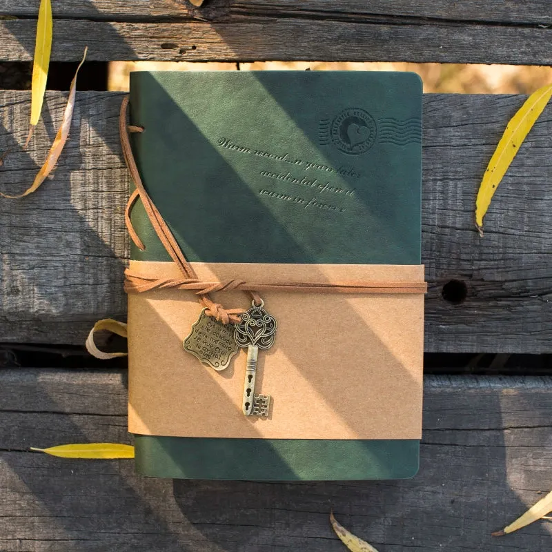 Enchanting European Retro Travel Diary: Leather-Bound Kraft Notebook