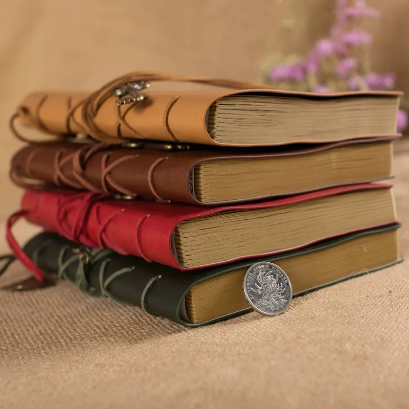 Enchanting European Retro Travel Diary: Leather-Bound Kraft Notebook