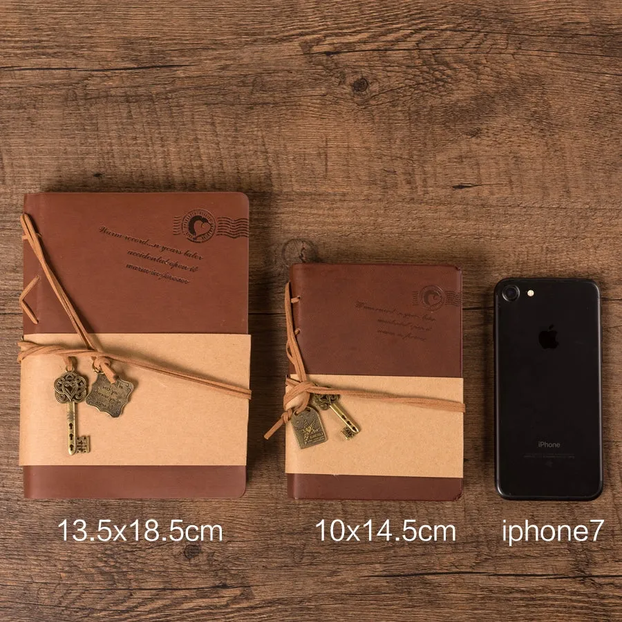 Enchanting European Retro Travel Diary: Leather-Bound Kraft Notebook