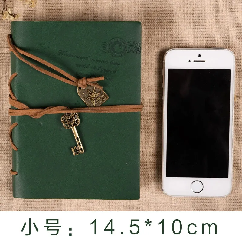 Enchanting European Retro Travel Diary: Leather-Bound Kraft Notebook