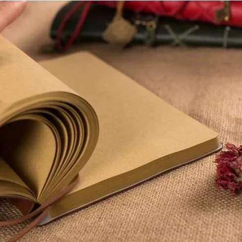 Enchanting European Retro Travel Diary: Leather-Bound Kraft Notebook