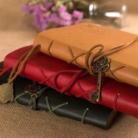 Enchanting European Retro Travel Diary: Leather-Bound Kraft Notebook