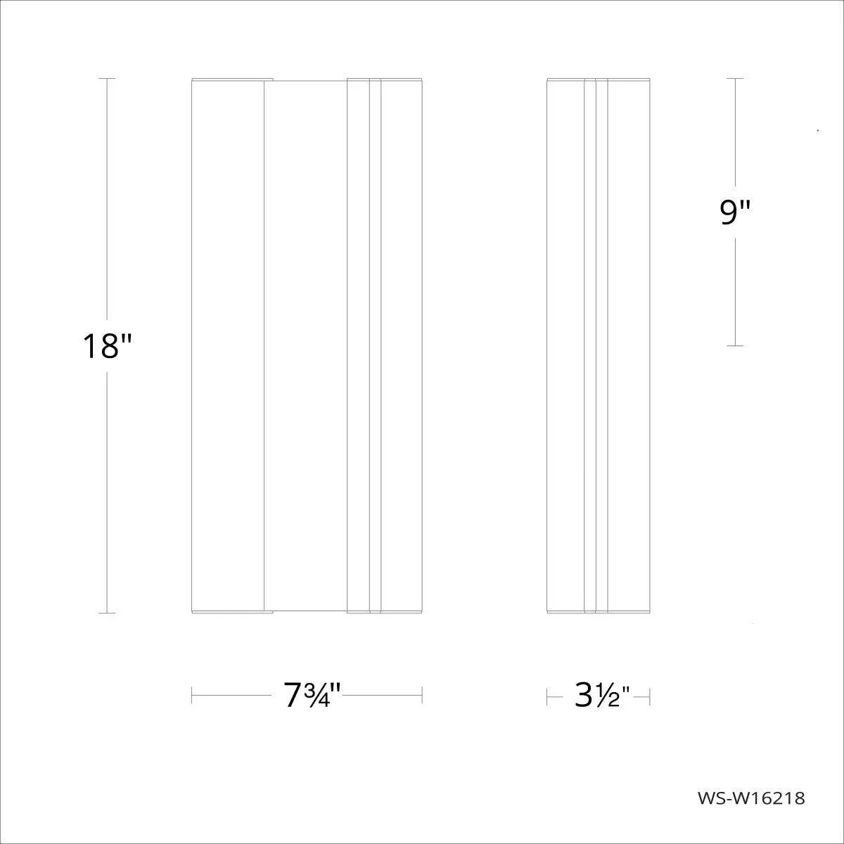 Enigma 18 In. LED Outdoor Wall Sconce Black Finish