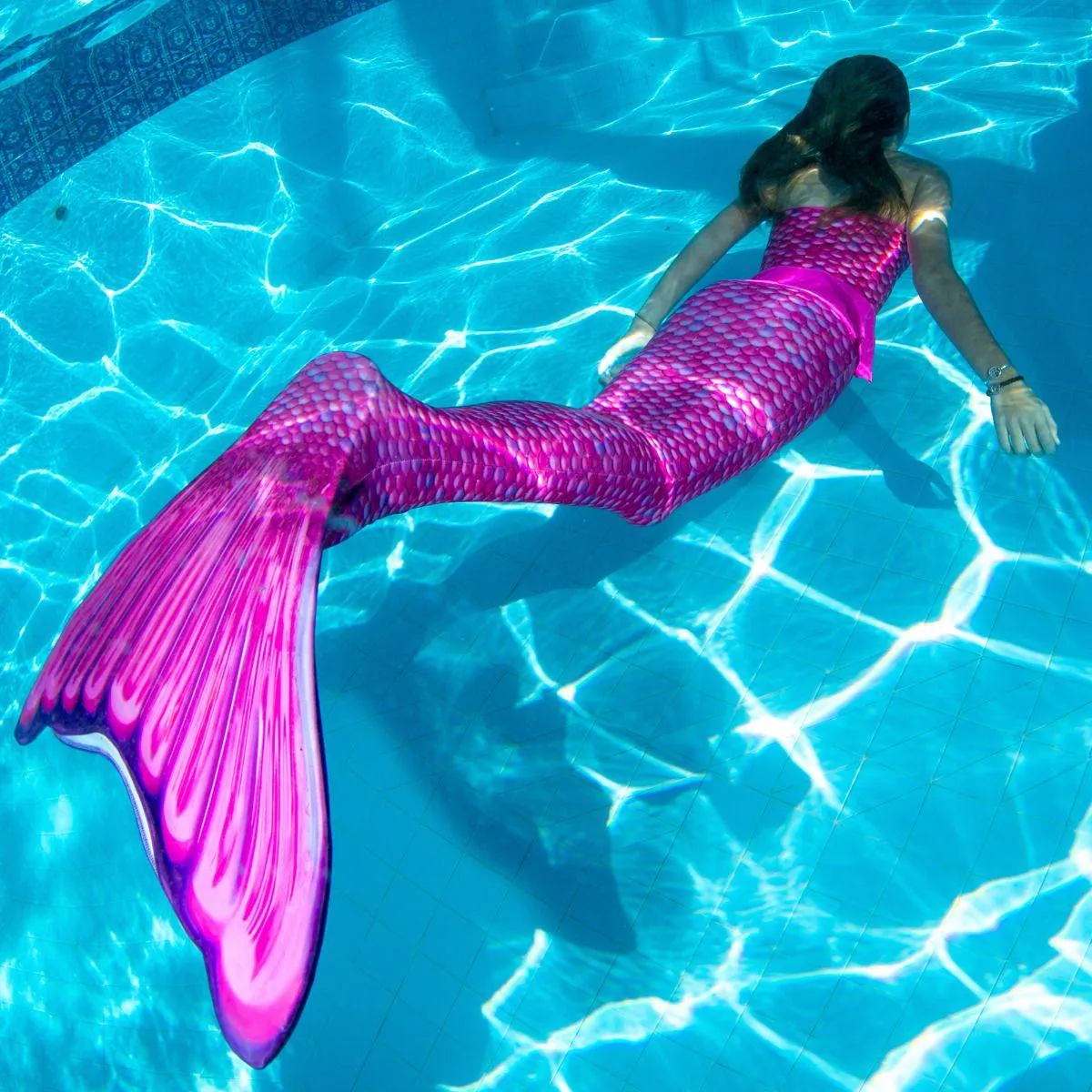 Fin Fun Mermaid Tail with Monofin Malibu Pink Adult Small
