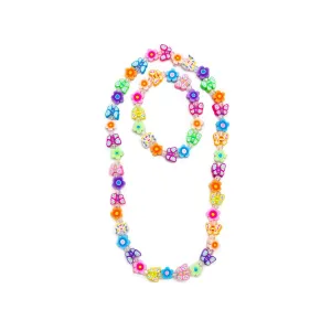 Flutter Flowers Necklace & Bracelet Set for Kids, 2 Count