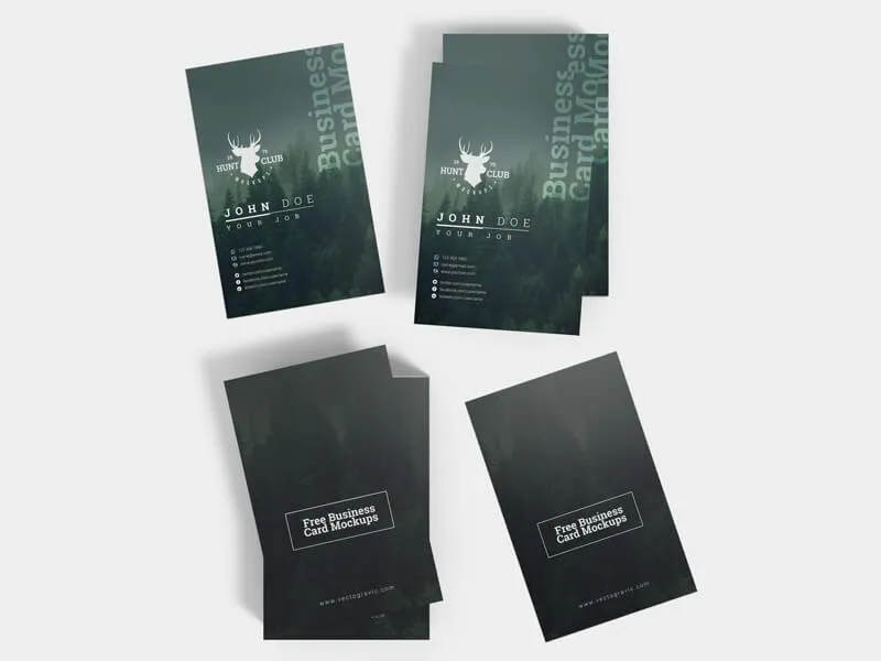 Free Various Business Card Mockup Views