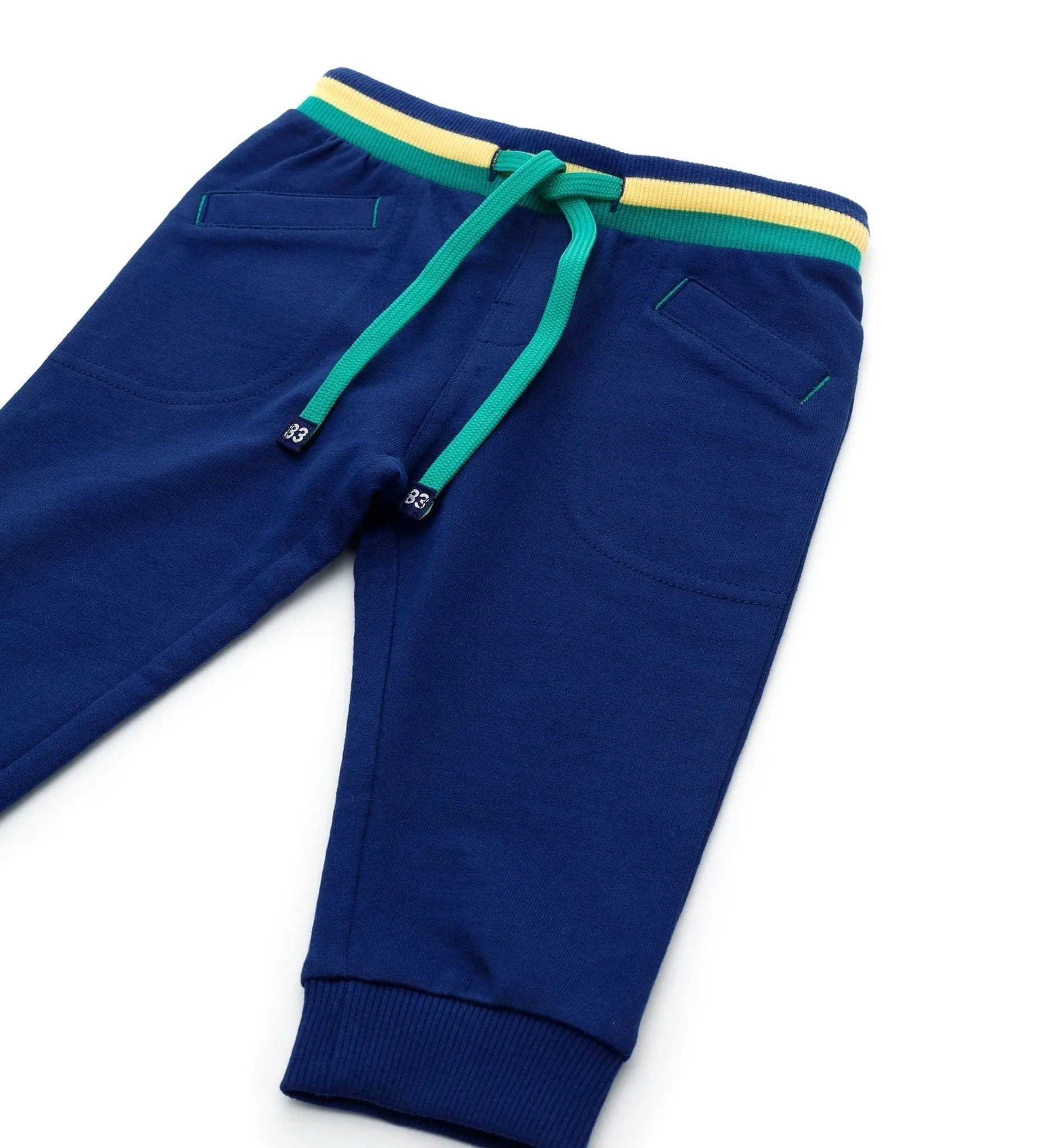 FUN STRIPES COTTON FLEECE DRAWSTRING SWEATPANTS