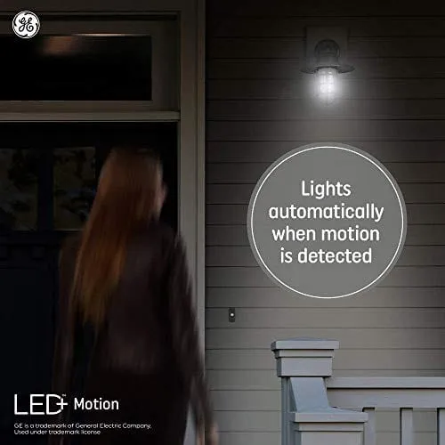 GE Lighting LED  Outdoor A21 LED Light Bulb with Motion Sensor, 75-Watt Replacement, Warm White, 2-Pack