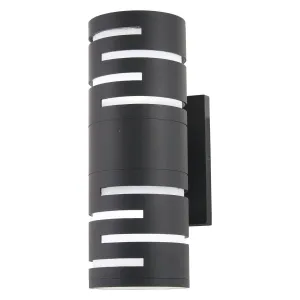 Groovin 14 In. 2 Lights LED Outdoor Wall Sconce Black Finish