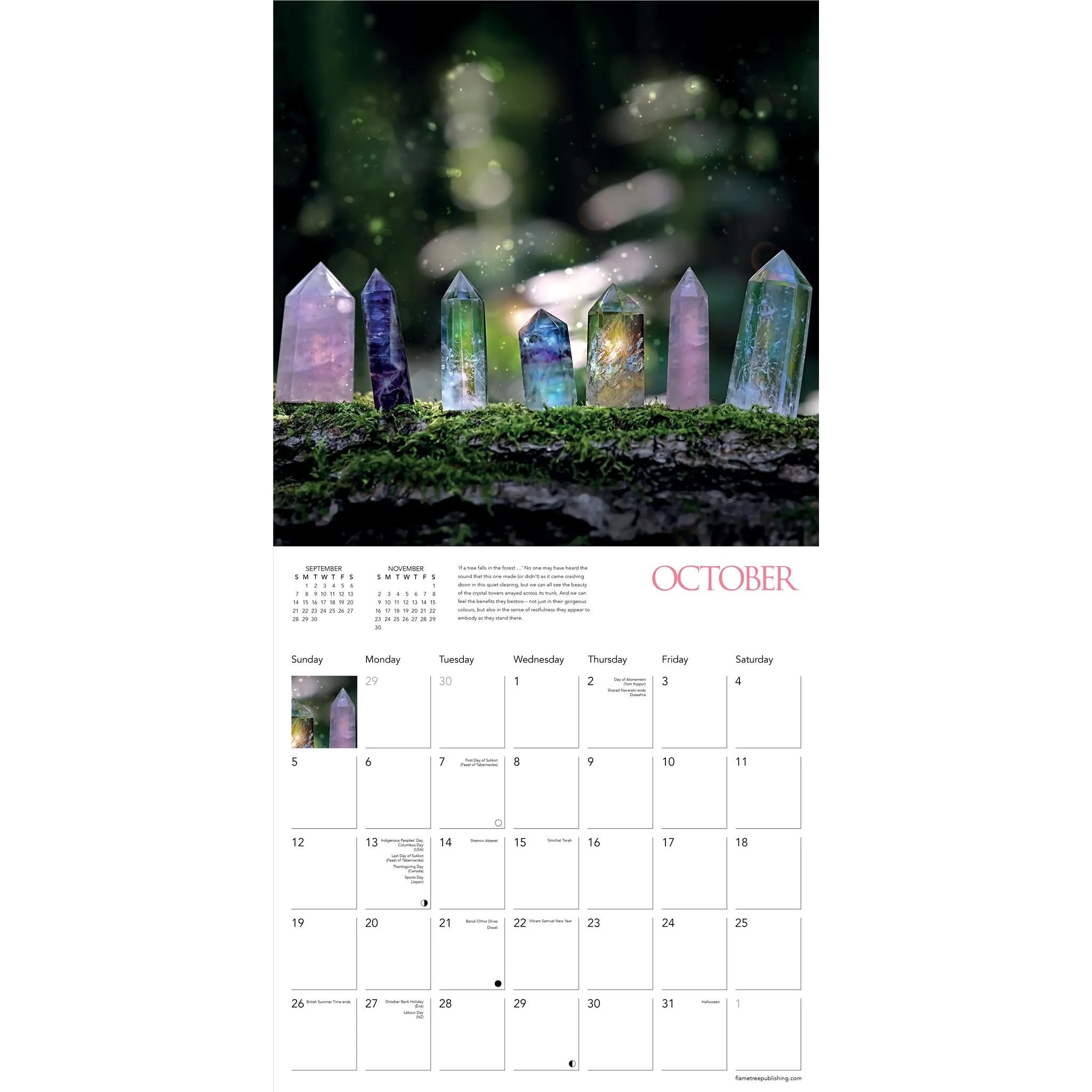 Healing Crystals Wall 2025 Calendar - Online Exclusive