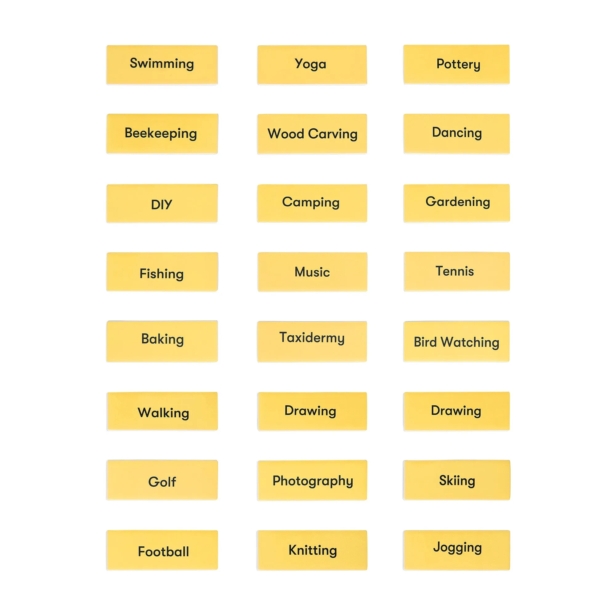 Hobbies conversation game