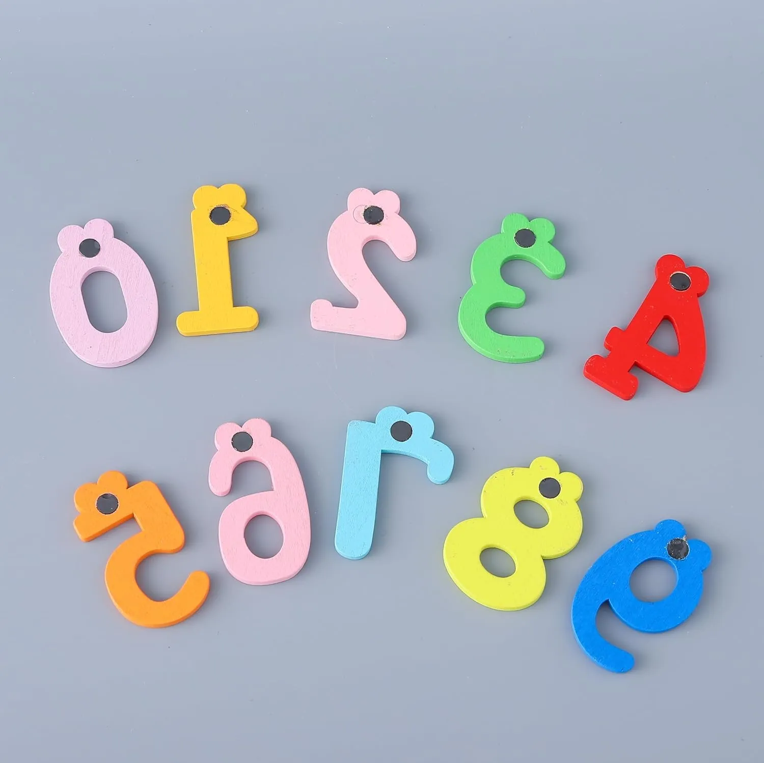 Homestic Pack of 60 Magnet Number Stickers | Magnetic Wooden Numbers | Magnet Numbers for Learning-Educational Purpose | Toy for Kids | Fridge Magnet Stickers |Multicolor