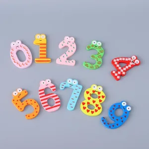 Homestic Pack of 60 Magnet Number Stickers | Magnetic Wooden Numbers | Magnet Numbers for Learning-Educational Purpose | Toy for Kids | Fridge Magnet Stickers |Multicolor
