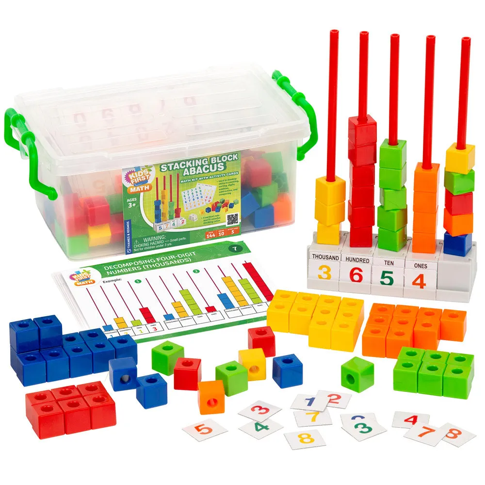 Kids First Math: Stacking Block Abacus Math Kit with Activity Cards
