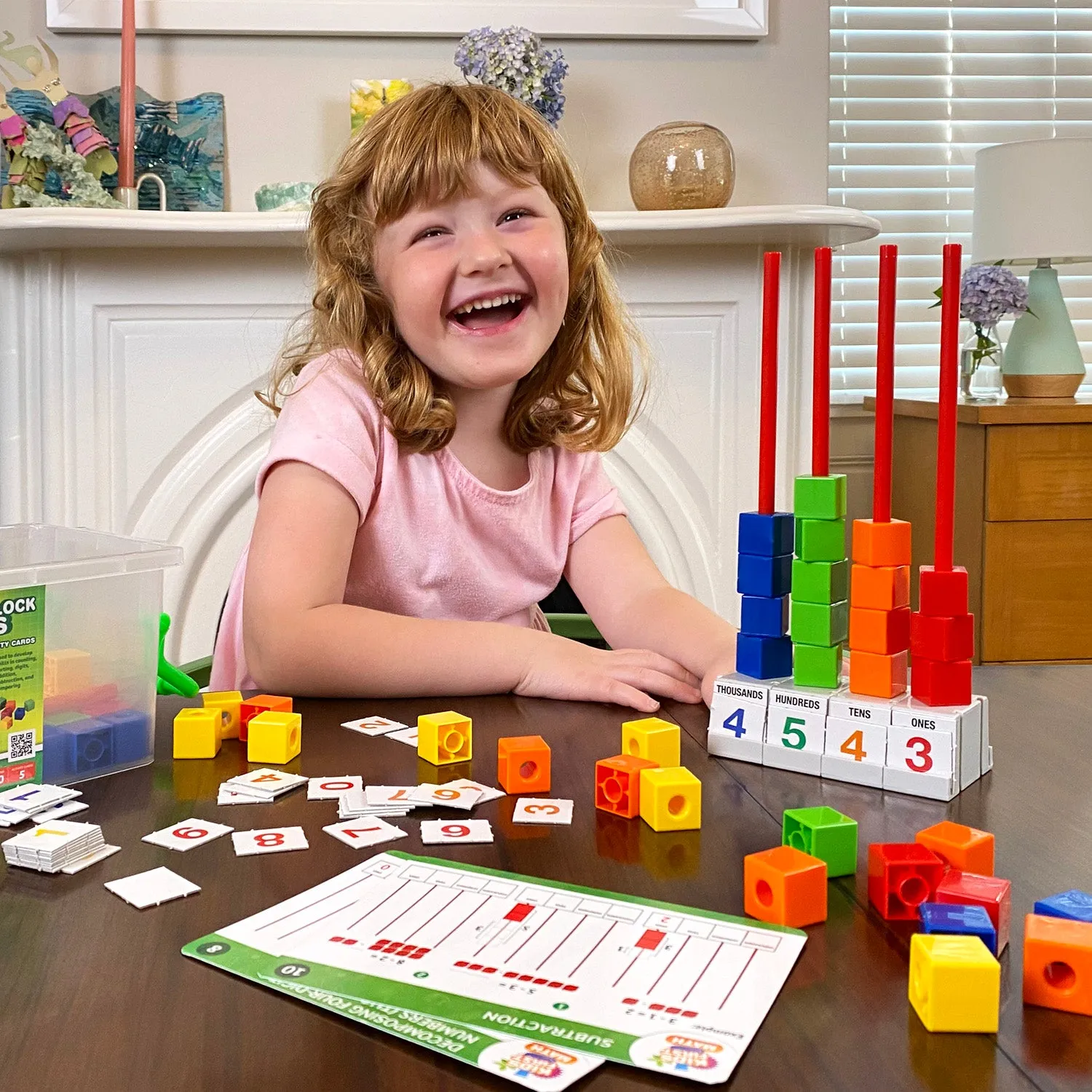 Kids First Math: Stacking Block Abacus Math Kit with Activity Cards