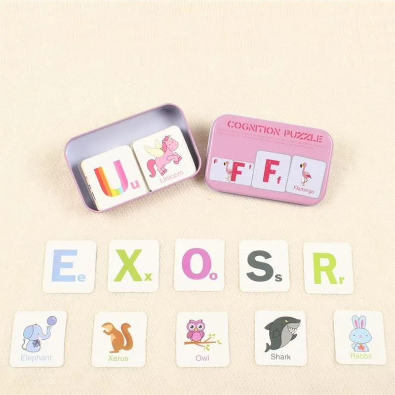 Kids  Puzzle Toys Animals Fruit Graph Match Card Game Early Educational Materials Double-sided Puzzle Toy For Children