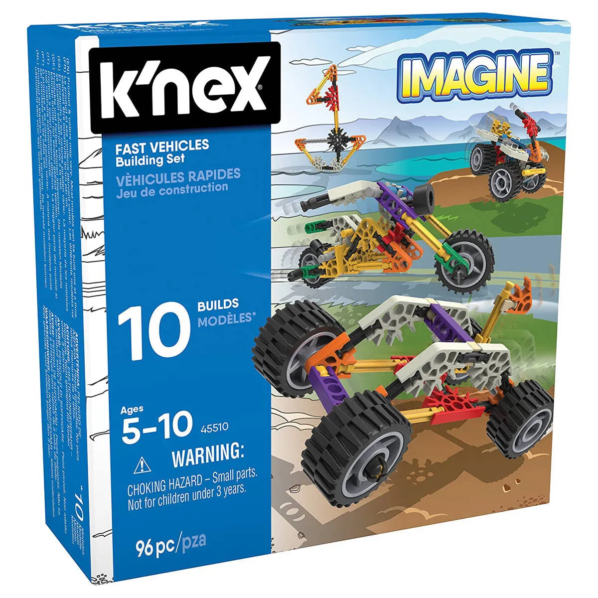 K'nex Imagine Fast Vehicles 10 Model Building Set