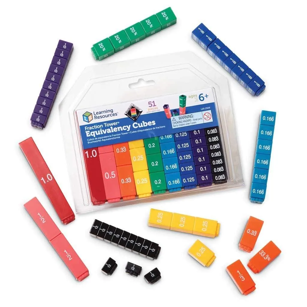 Learning Resources Fraction Tower Equivalency Cubes