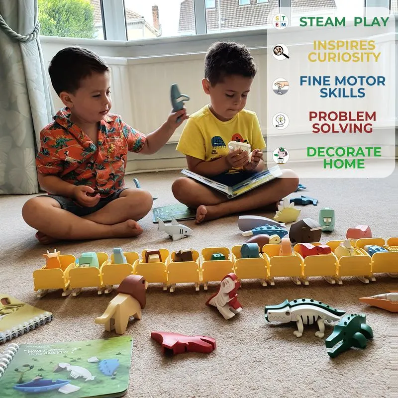 Lion | Halftoys Magnetic 3D Jigsaw Puzzle Animal Educational Toy for Age 3 