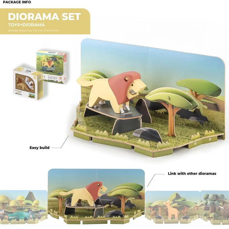 Lion | Halftoys Magnetic 3D Jigsaw Puzzle Animal Educational Toy for Age 3 