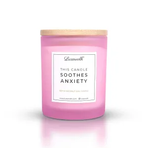 LUXEWALK Soothes Anxiety - Soy & Coconut Wax Scented Premium Candle, Including Exotic Fragrances of Rose Flower, Ideal for Home Decor, Gifts, Aromatherapy, 30 hrs Burn Time (165gm, Pack of 1)