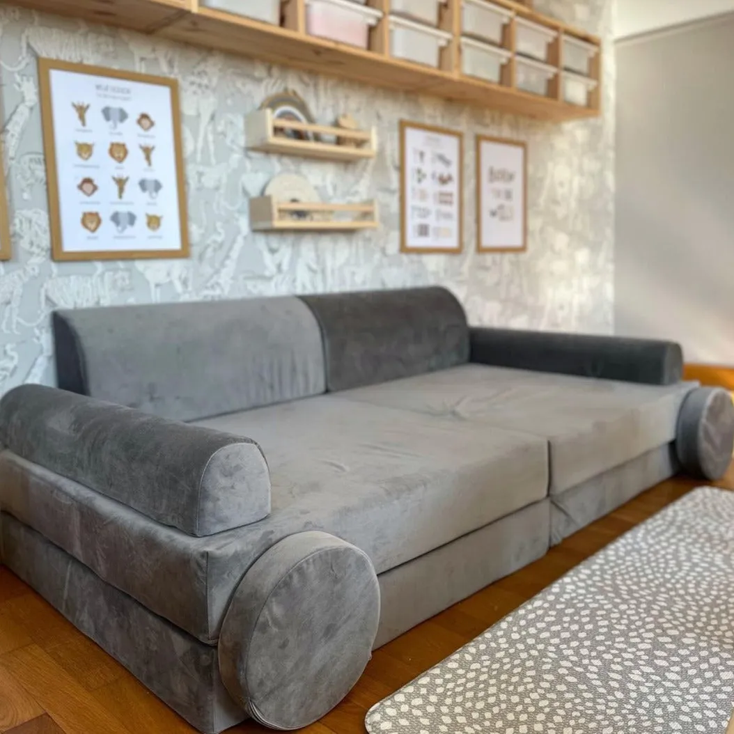 MeowBaby Soft Play Velvet Sofa Couch