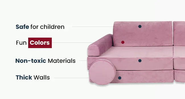 MeowBaby Soft Play Velvet Sofa Couch