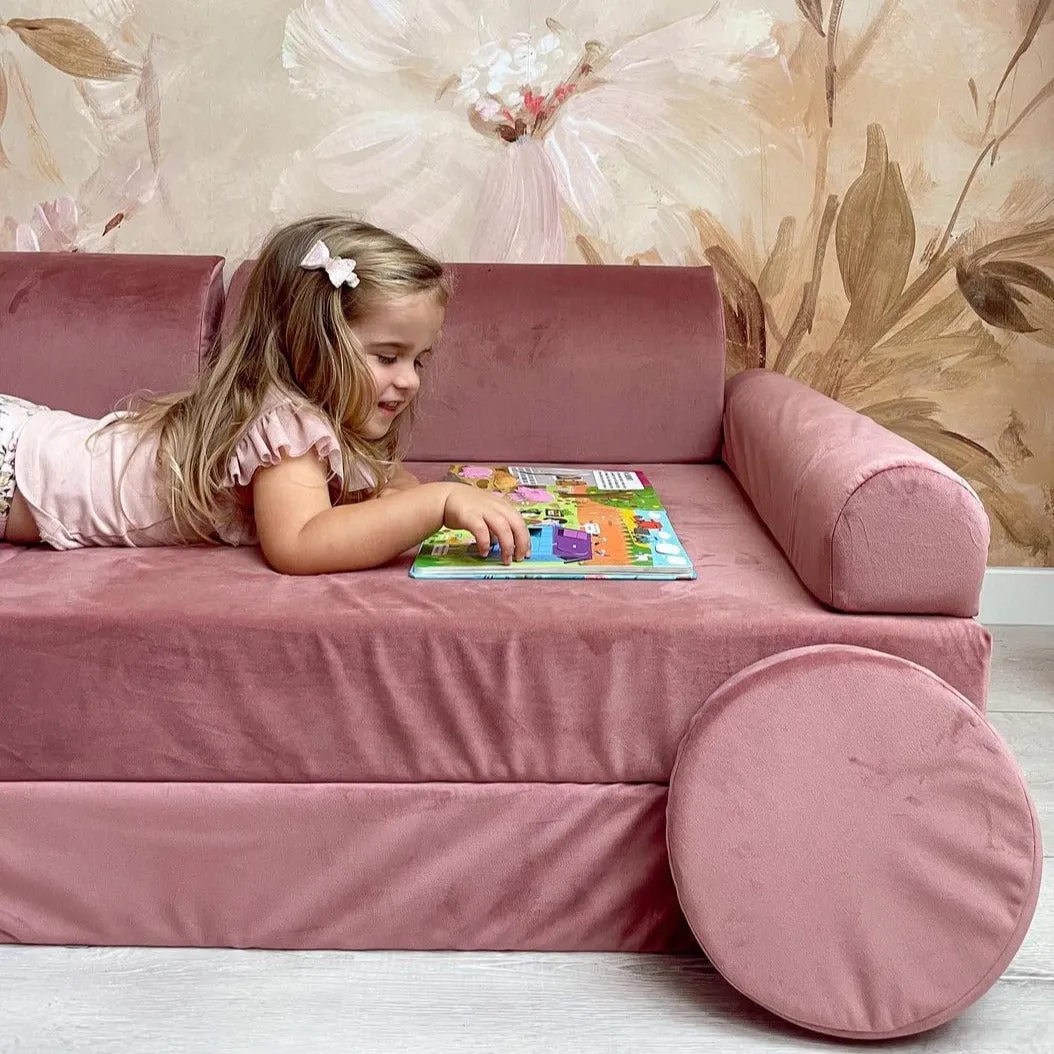 MeowBaby Soft Play Velvet Sofa Couch