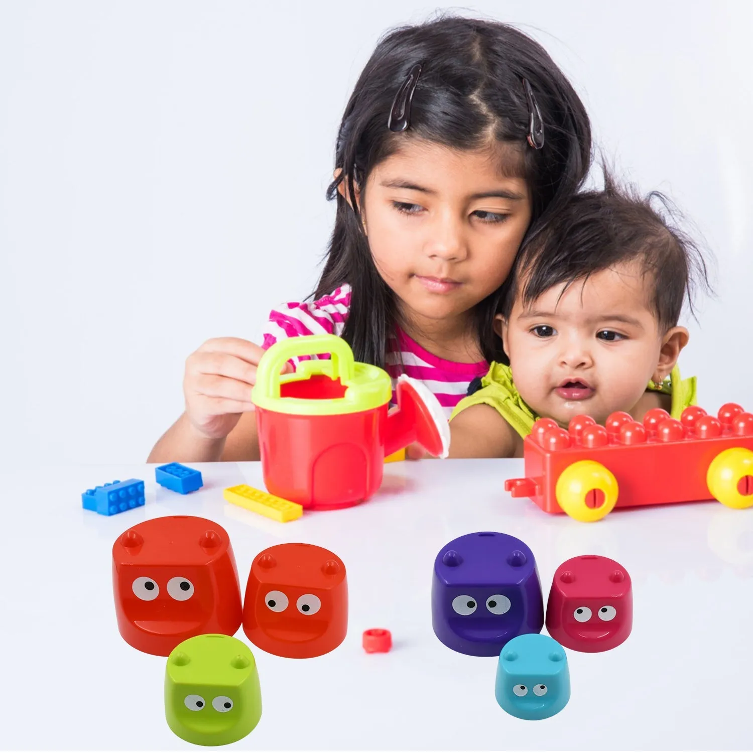 Monster Cups - Activity Toy for Babies 5  Months Plastic Multicolor Infant & Preschool Toys Develops Motor & Reasoning Skills Birthday Gifts for Boys Girls Age 5  Months Kids (1 Set)