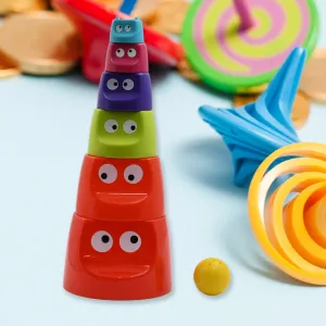 Monster Cups - Activity Toy for Babies 5  Months Plastic Multicolor Infant & Preschool Toys Develops Motor & Reasoning Skills Birthday Gifts for Boys Girls Age 5  Months Kids (1 Set)