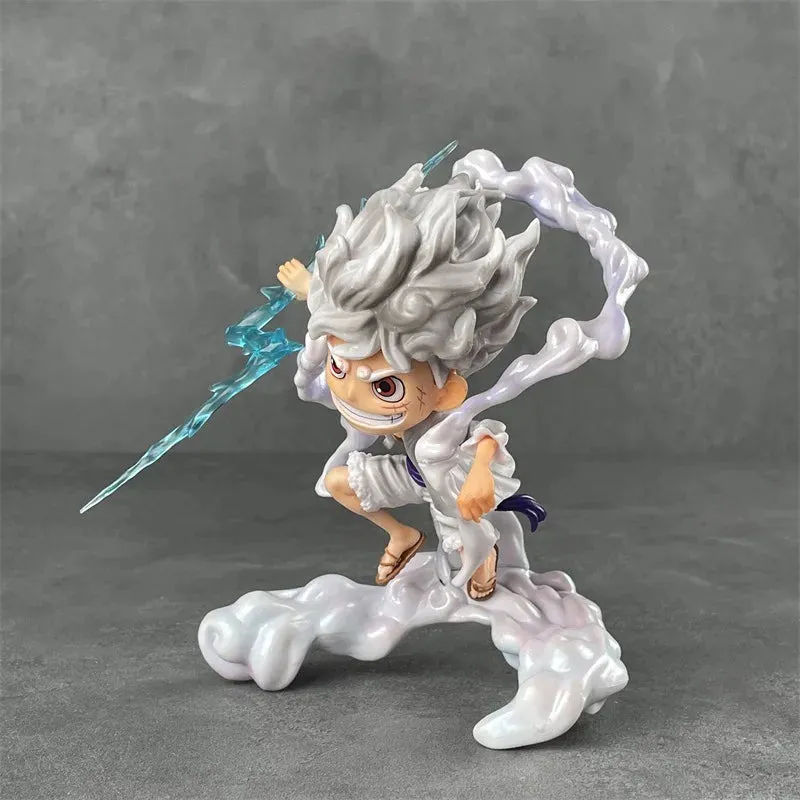One Piece Anime Action Figures Luffy Gear 5 Raio Azul