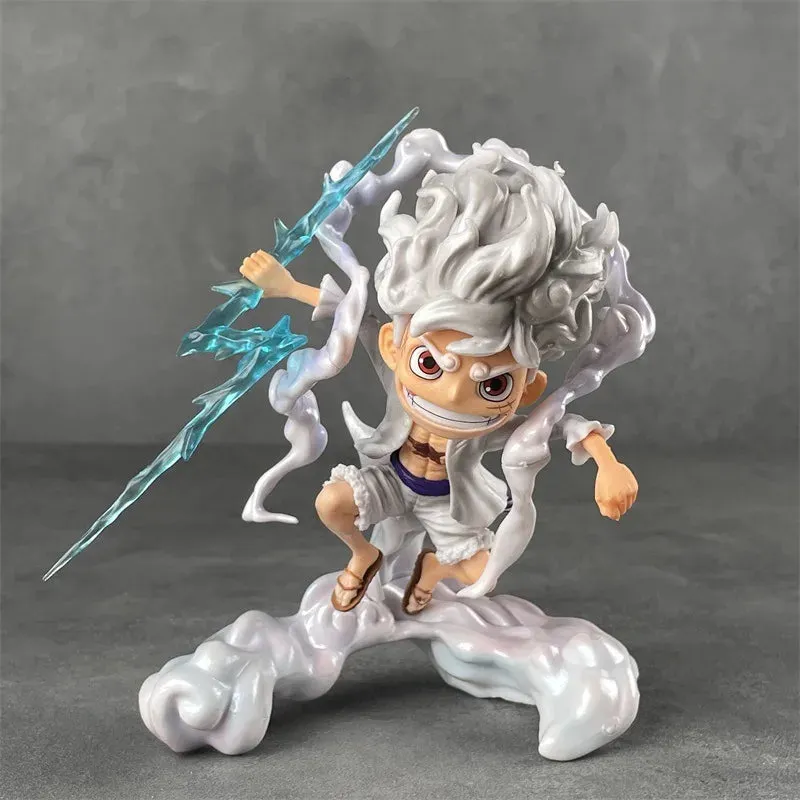 One Piece Anime Action Figures Luffy Gear 5 Raio Azul