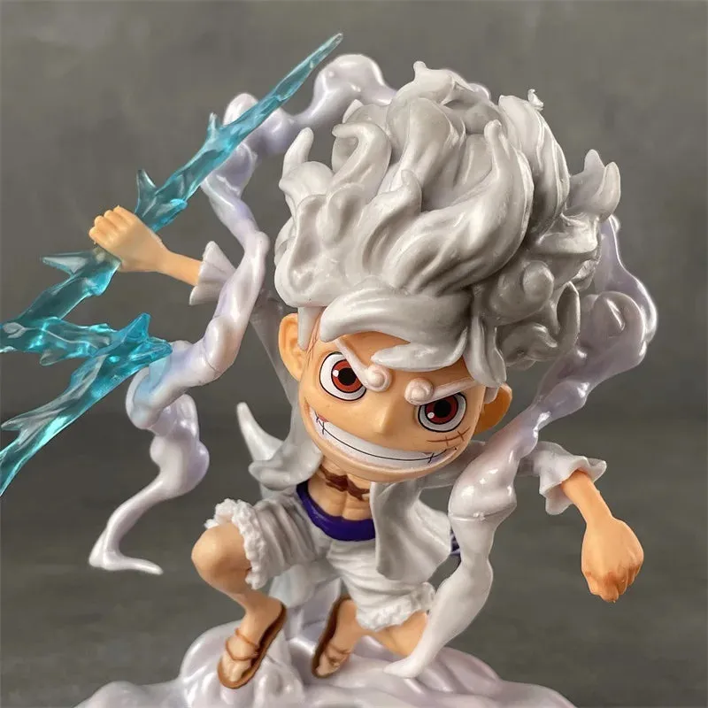 One Piece Anime Action Figures Luffy Gear 5 Raio Azul