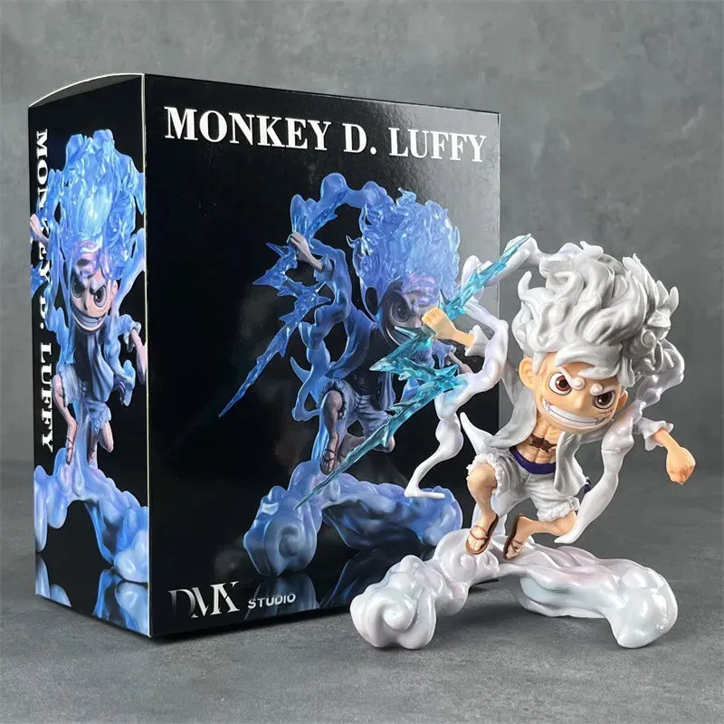 One Piece Anime Action Figures Luffy Gear 5 Raio Azul